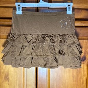 Crazy 8 Brown Ruffle Skort With Flower Sequin Detailing